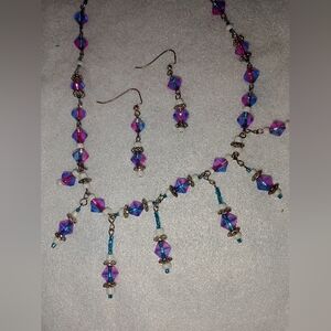 Handmade necklace and earrings set